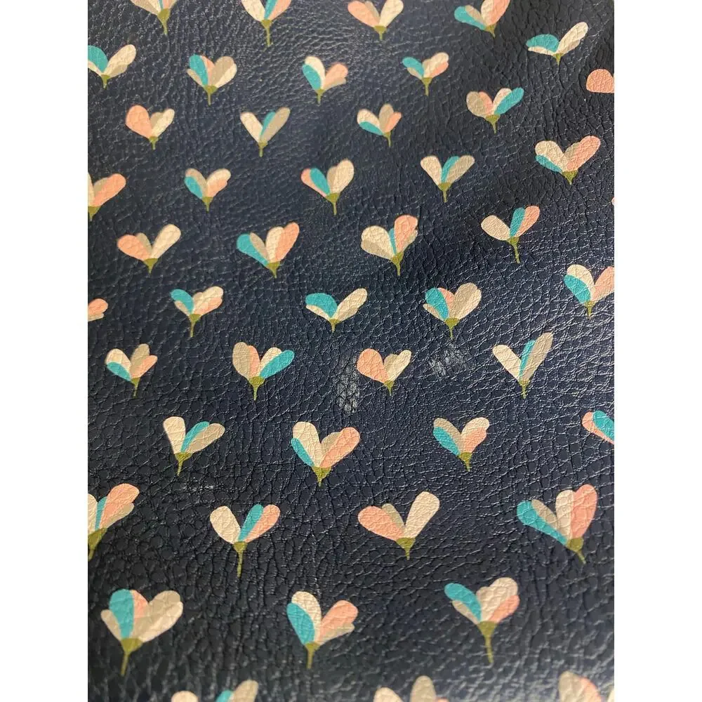 Fossil Anna Blue Heart Large Shoulder Tote Bag Leather Preppy Collegiate - Picture 13 of 14